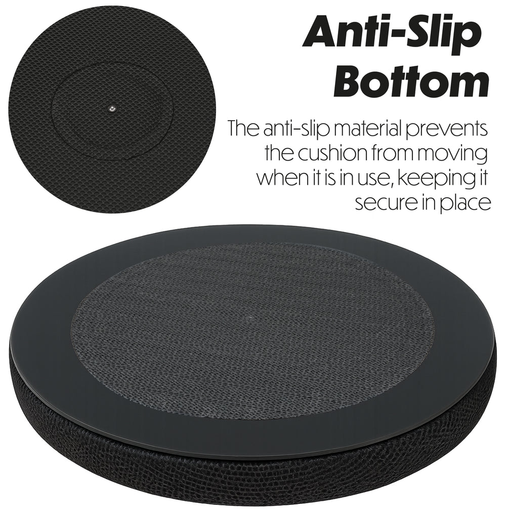 Aidapt VM933BA Black Gel Swivel Turning Seat Cushion Round Padded Turn Office Home Car