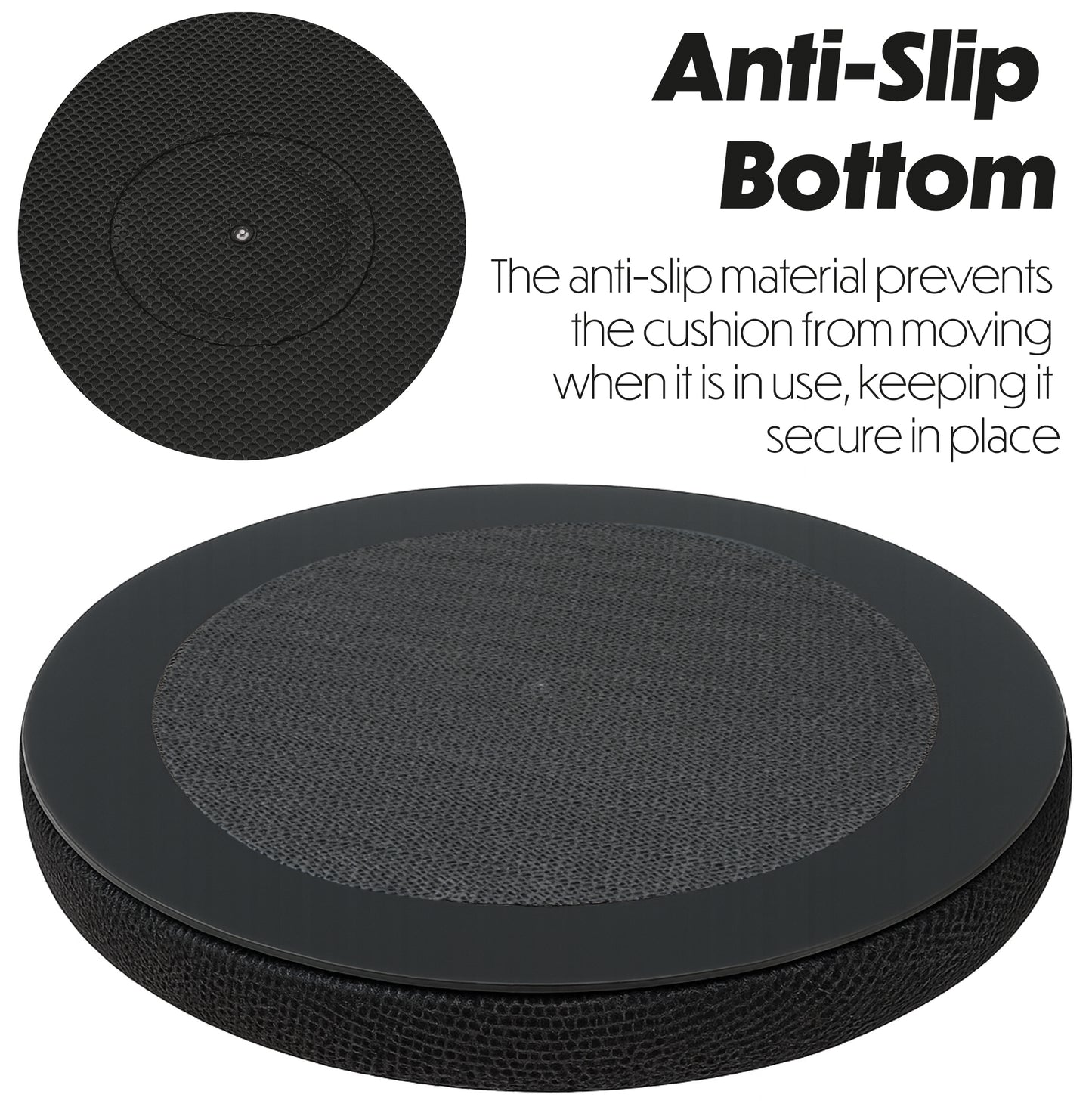 Aidapt VM933BA Black Gel Swivel Turning Seat Cushion Round Padded Turn Office Home Car