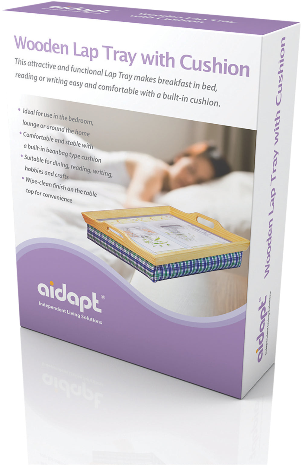 Aidapt Plateau de lit/fauteuil en bois pour petit-déjeuner avec coussin VM938