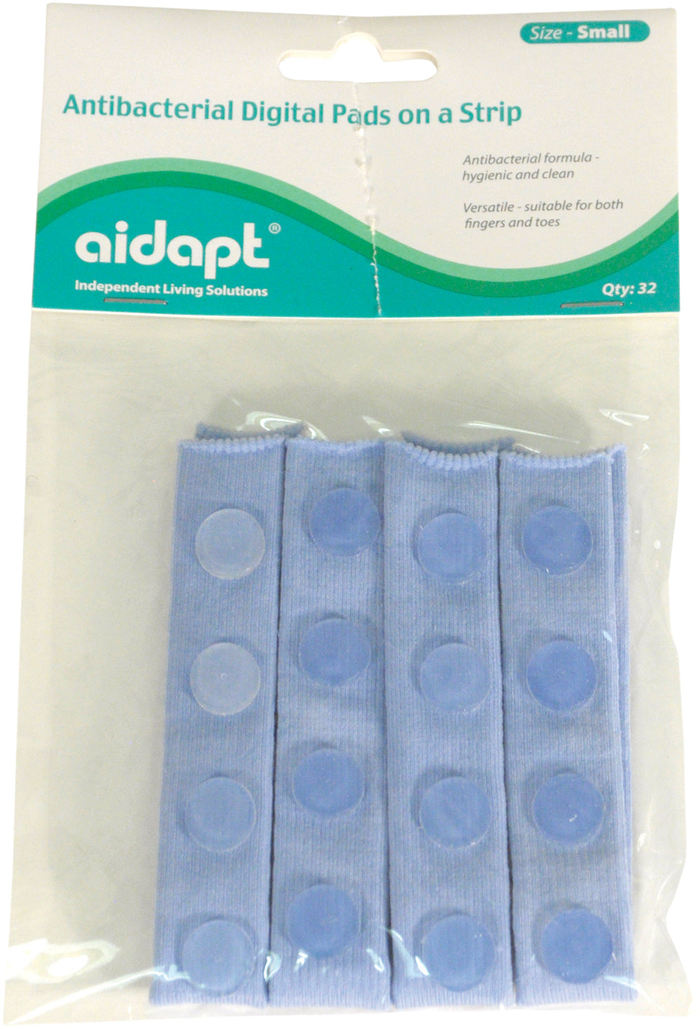 Aidapt Strip of Antibacterial Digital Pads (Pack of 32)