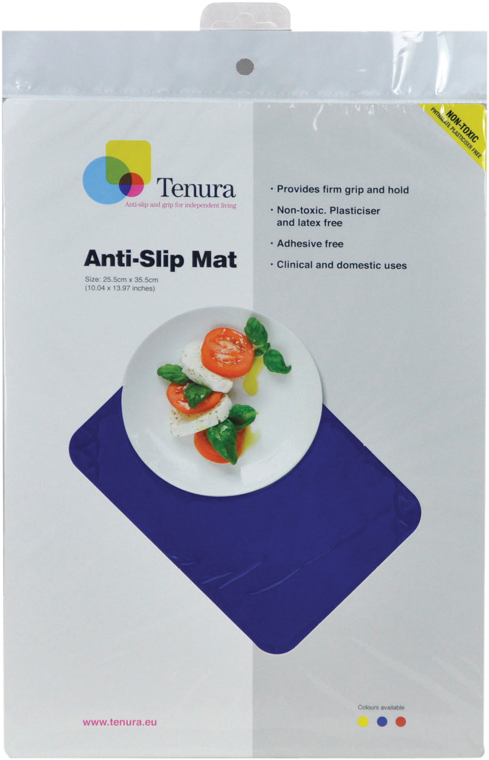 Aidapt Tenura Silicone Rubber Anti Slip Rectangular Mat 35.5x25.5cm VM985AB