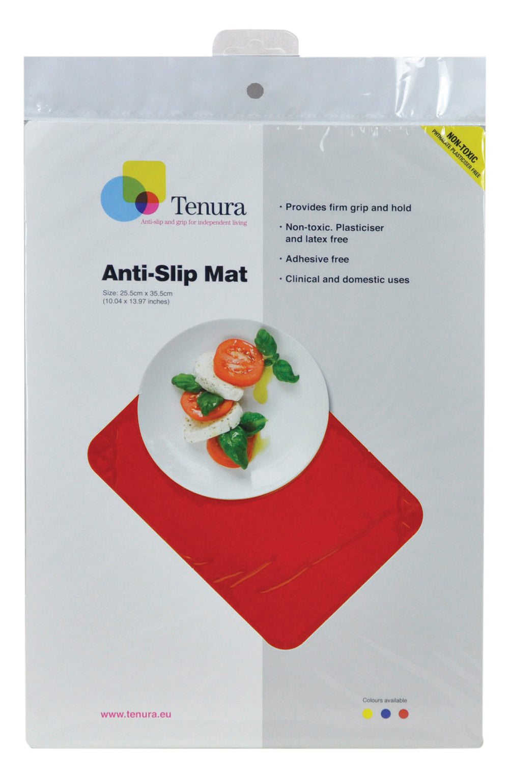 Aidapt Tenura Silicone Rubber Anti Slip Rectangular Mat 35.5x25.5cm VM985AB
