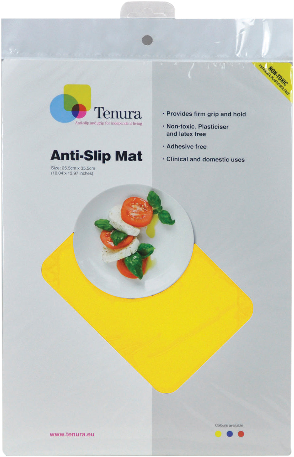 Aidapt Tenura Silicone Rubber Anti Slip Rectangular Mat 35.5x25.5cm VM985AB