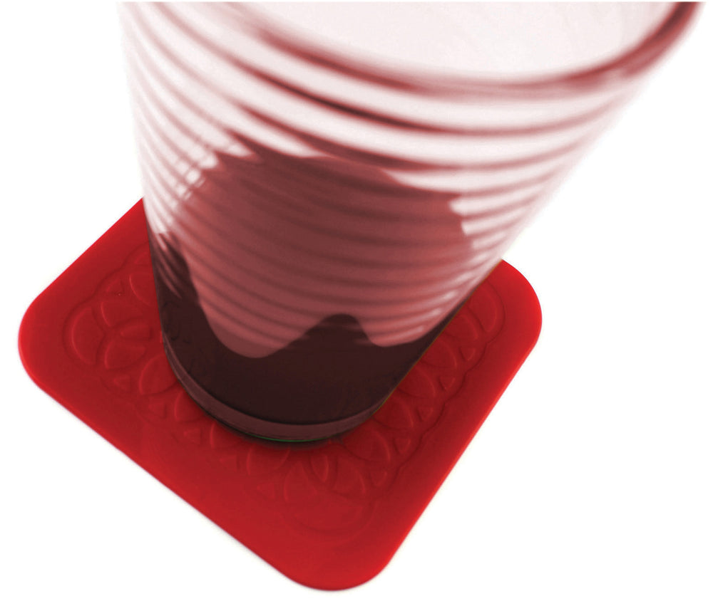 Aidapt Tenura Anti Slip Silicone Rubber Square Coaster (Pack of 4)
