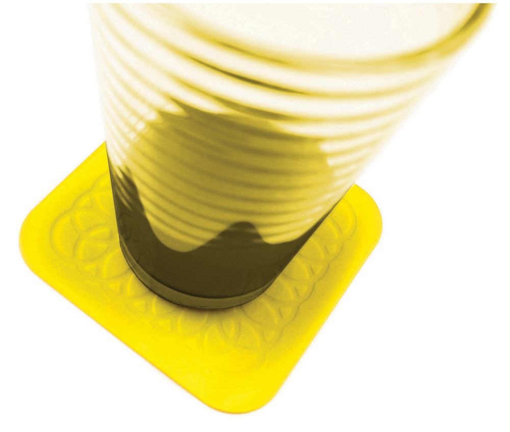 Aidapt Tenura Anti Slip Silicone Rubber Square Coaster (Pack of 4)