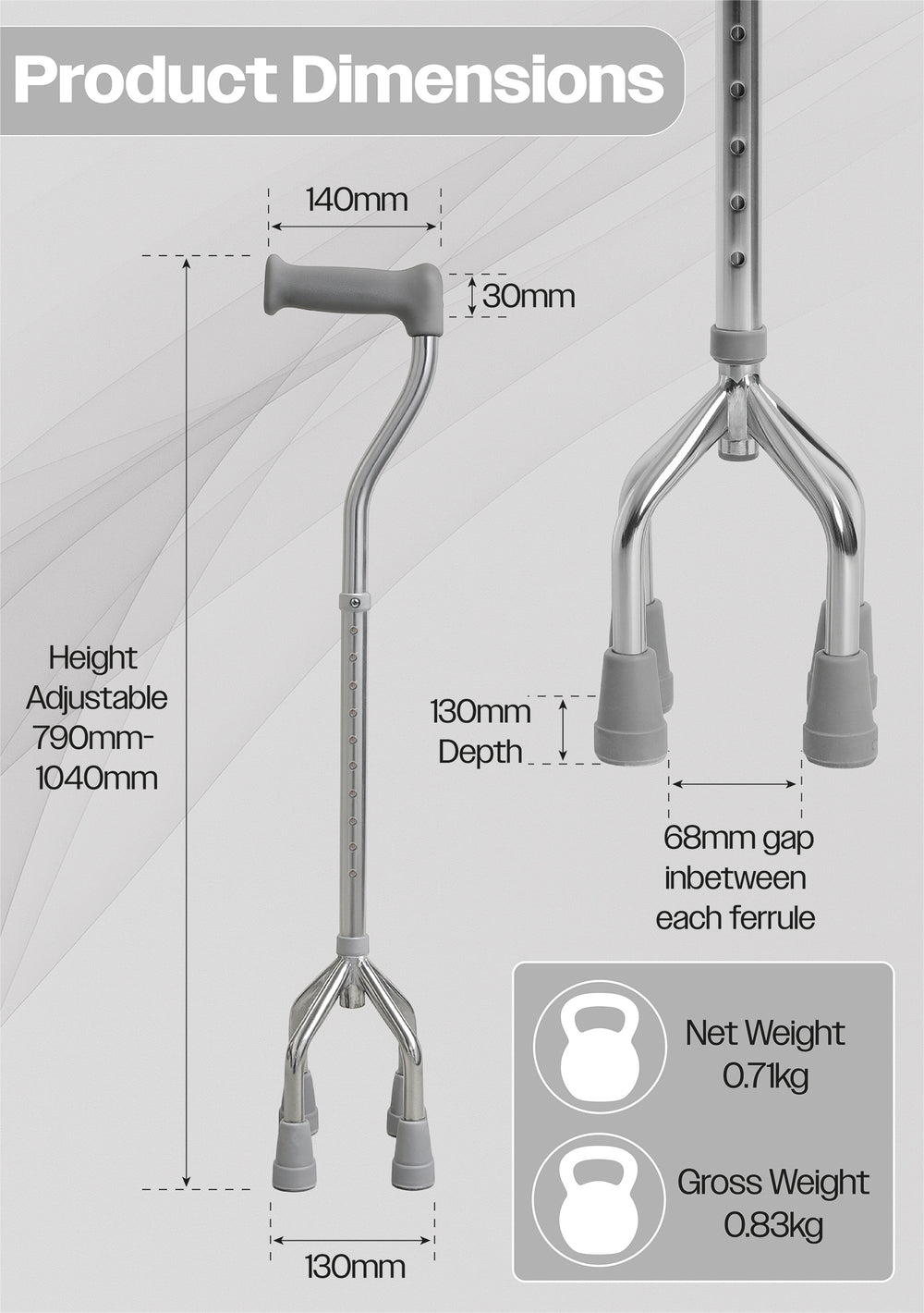 Aidapt Small Base Quad Cane VP159AA
