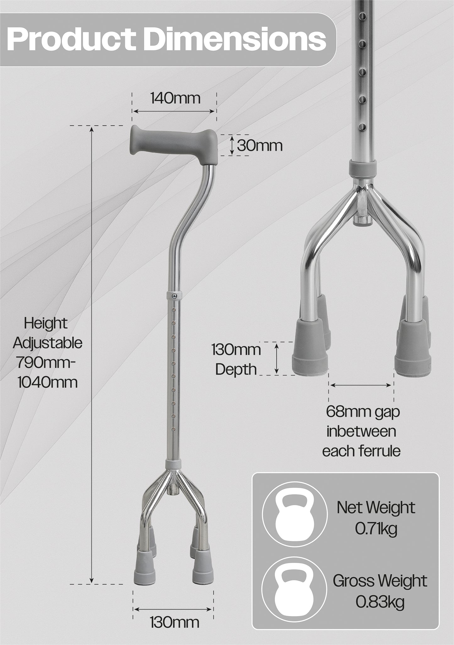 Aidapt Small Base Quad Cane VP159AA