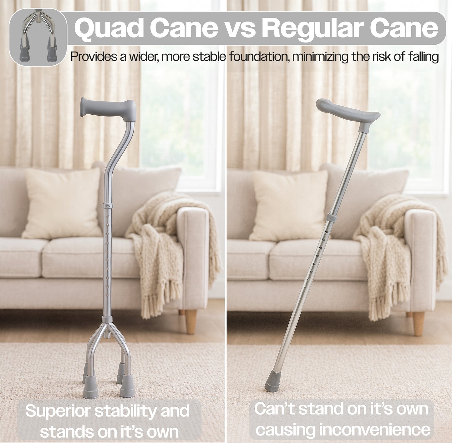 Aidapt Small Base Quad Cane VP159AA