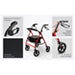 Aidapt Four Wheeled Rollator with Bag available in Red, Blue and Silver