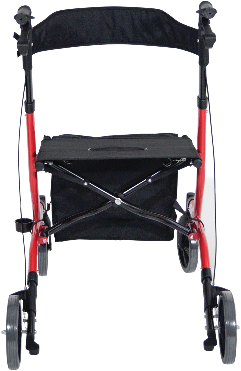 Aidapt Deluxe Fold Flat Folding Rollator 4 Wheel Walker Aluminium Lightweight Silver Grey VP185G