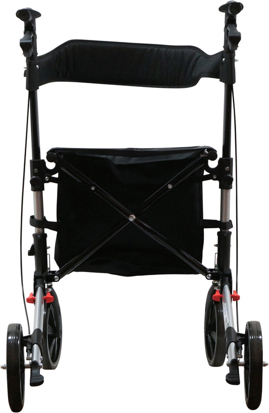Aidapt Deluxe Fold Flat Folding Rollator 4 Wheel Walker Aluminium Lightweight Silver Grey VP185G