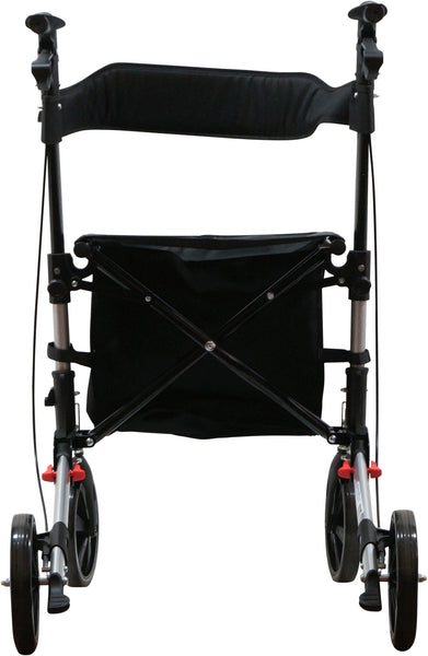 Aidapt Deluxe Fold Flat Folding Rollator 4 Wheel Walker Aluminium Lightweight Silver Grey VP185G