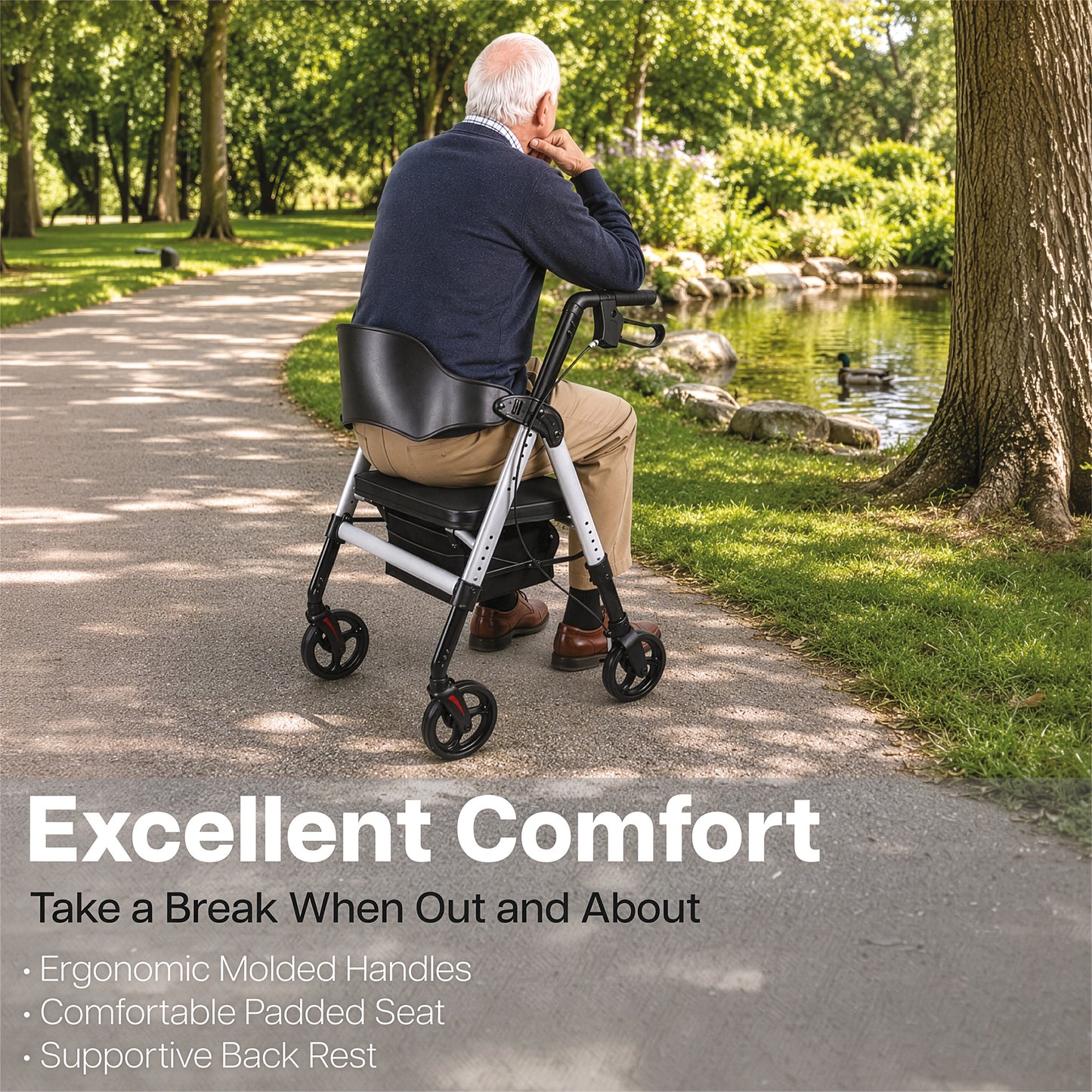 Aidapt Deluxe Bariatric Four Wheeled Rollator VP187D