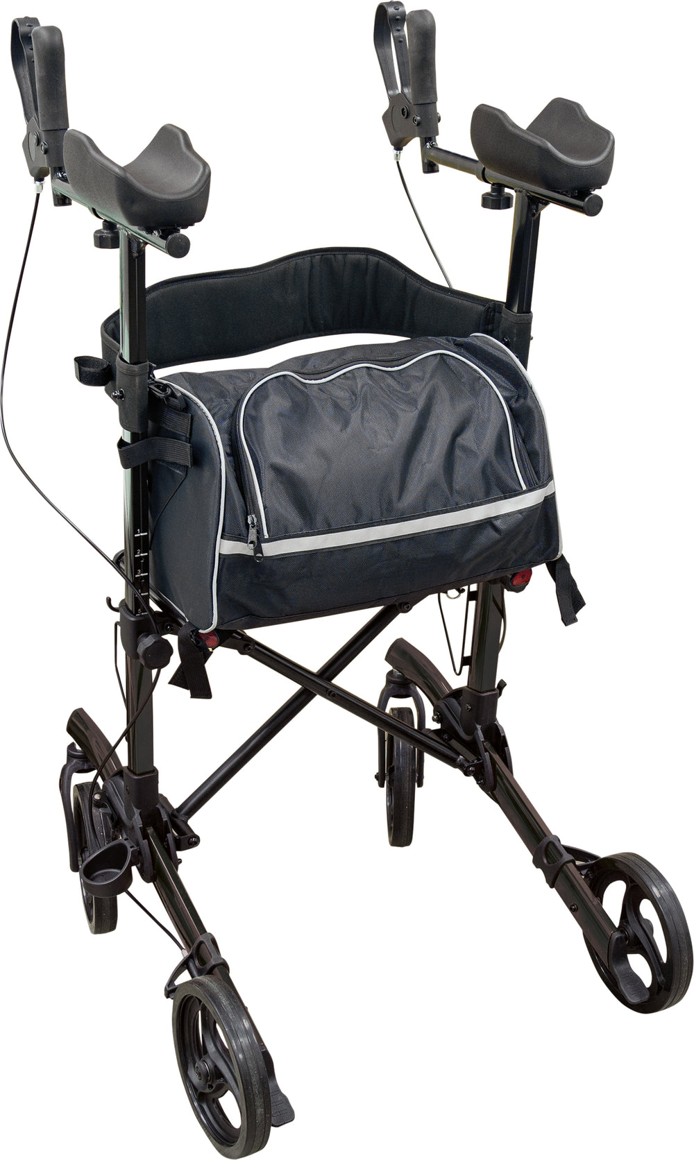 Aidapt Forearm Four Wheeled Rollator Walker Arm Support VP187 Folding Lightweight Silver Red