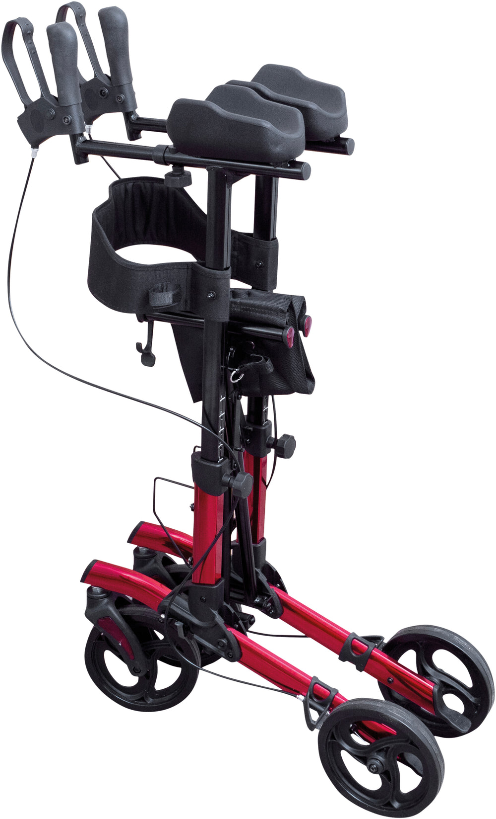 Aidapt Forearm Four Wheeled Rollator Walker Arm Support VP187 Folding Lightweight Silver Red