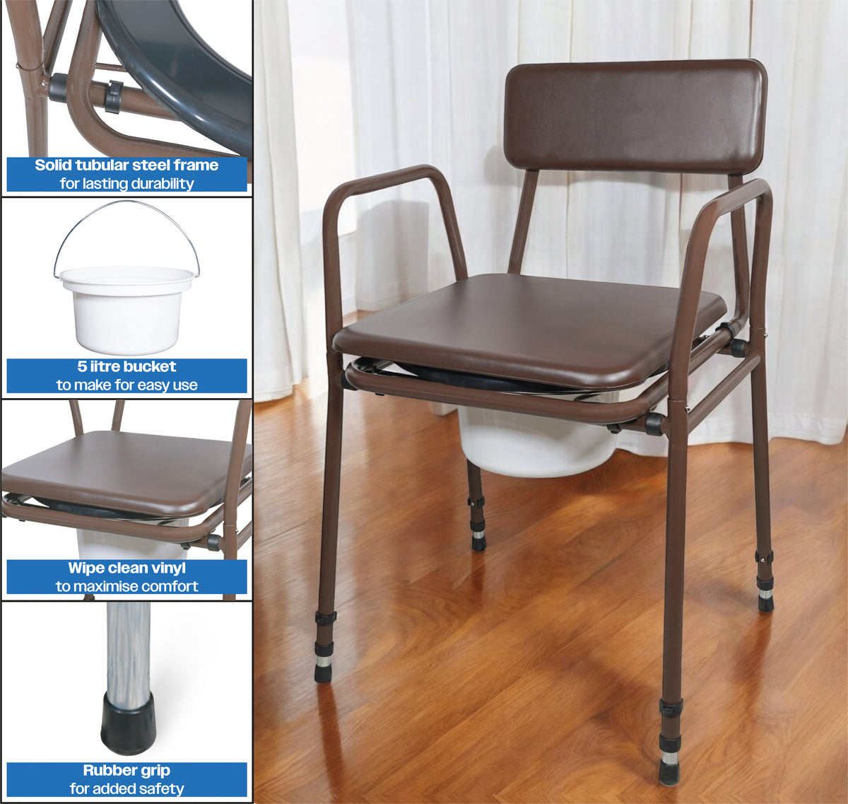 Aidapt Essex Brown Stacking Commode Potty VR161KD Flat Packed Boxed