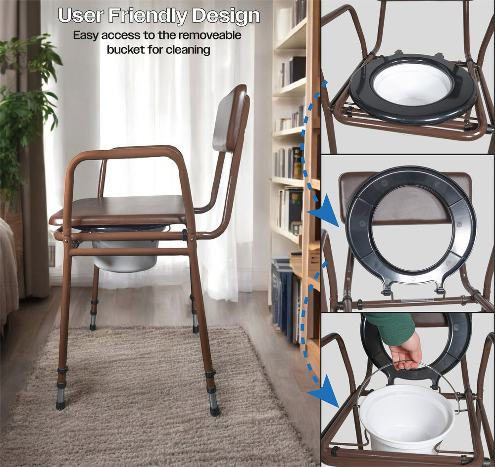 Aidapt Essex Brown Stacking Commode Potty VR161KD Flat Packed Boxed