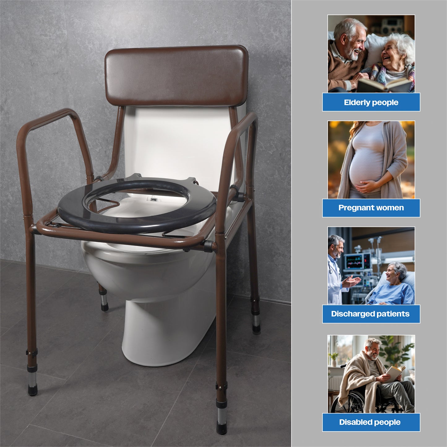 Aidapt Essex Brown Stacking Commode Potty VR161KD Flat Packed Boxed