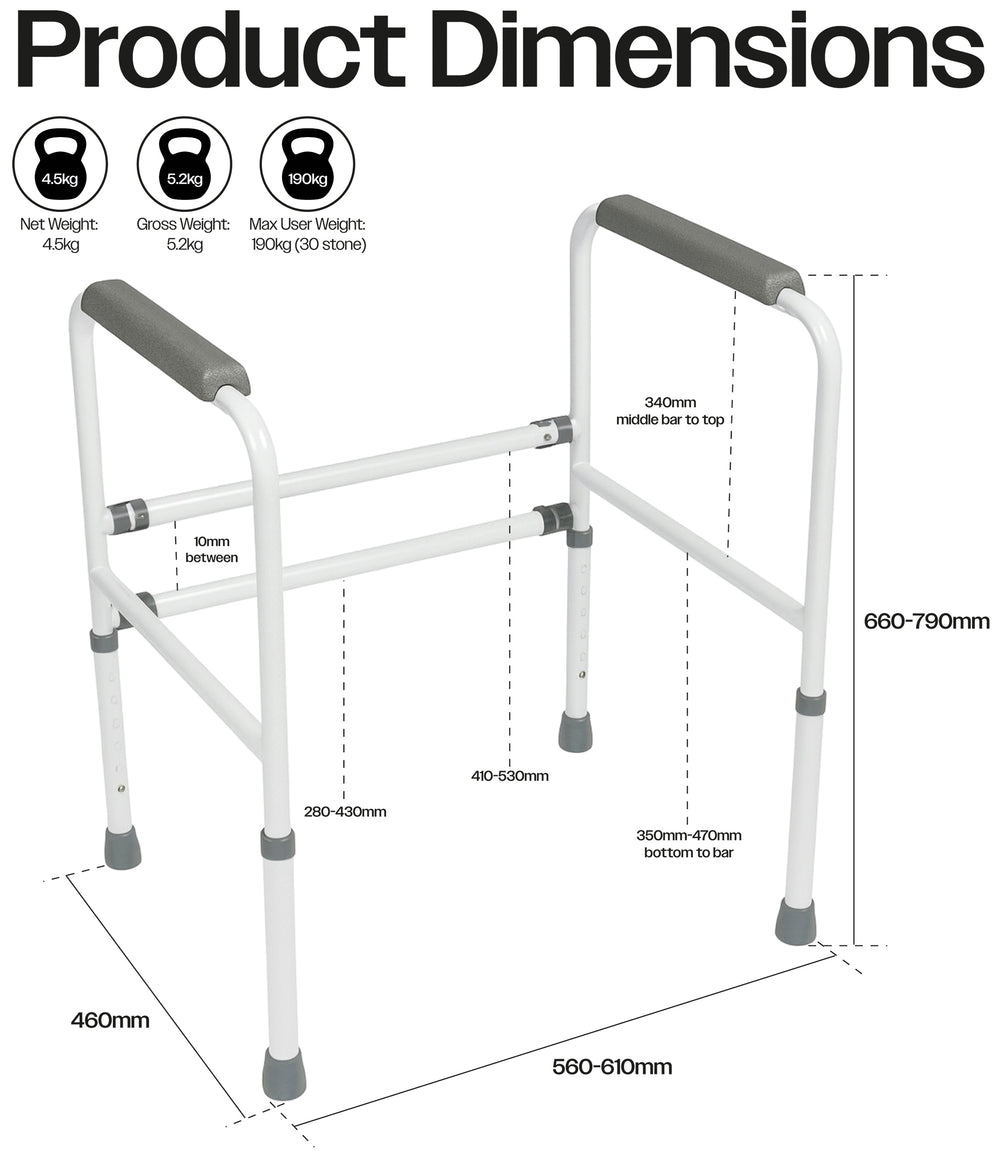 Aidapt Ashford Height Toilet Frame