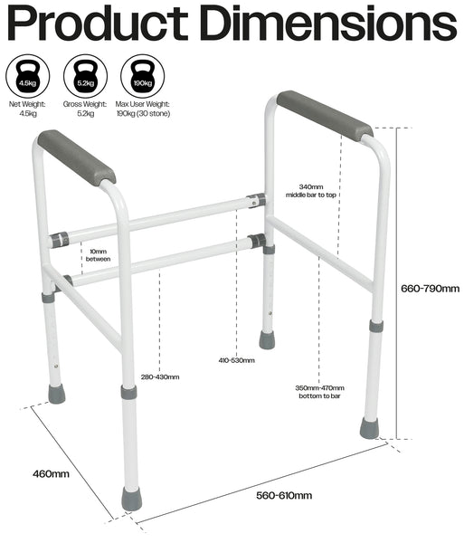 Aidapt Ashford Height Toilet Frame