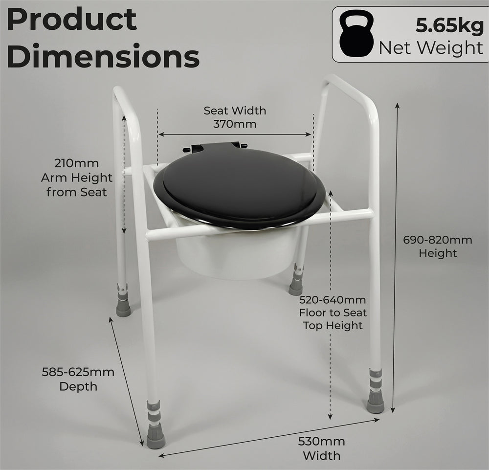 Aidapt Solo Skandia Raised Toilet Frame with Seat and Lid VR215