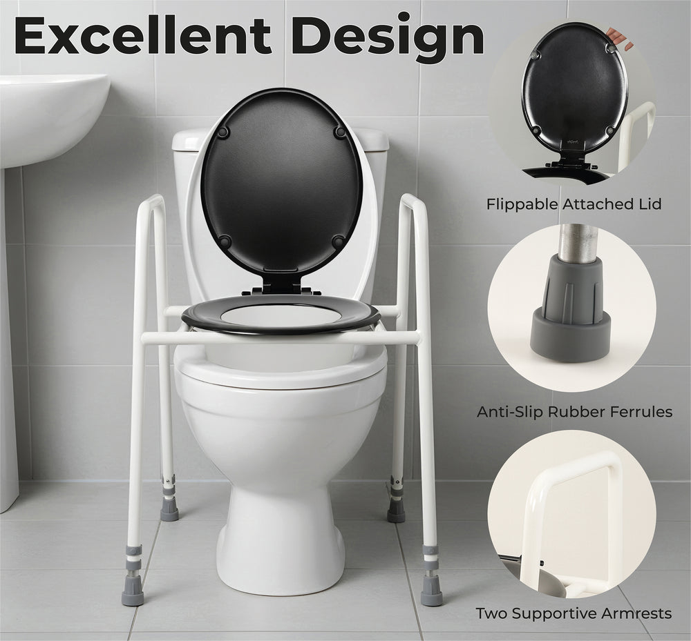 Aidapt Solo Skandia Raised Toilet Frame with Seat and Lid VR215