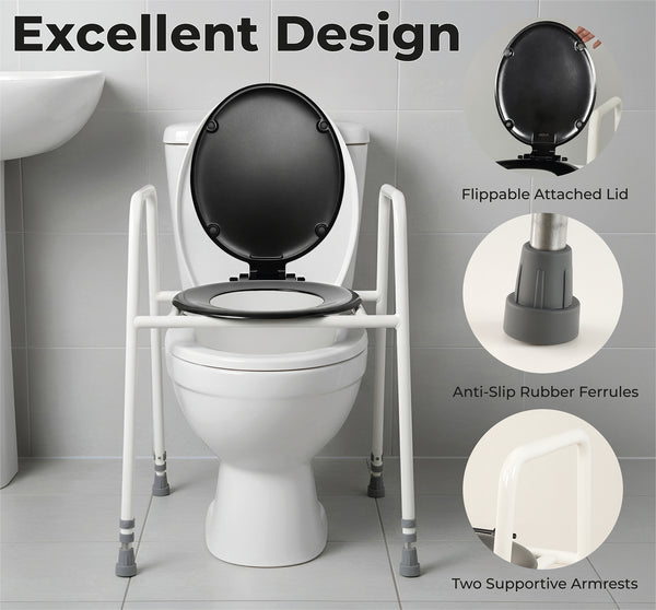 Aidapt Solo Skandia Raised Toilet Frame with Seat and Lid VR215