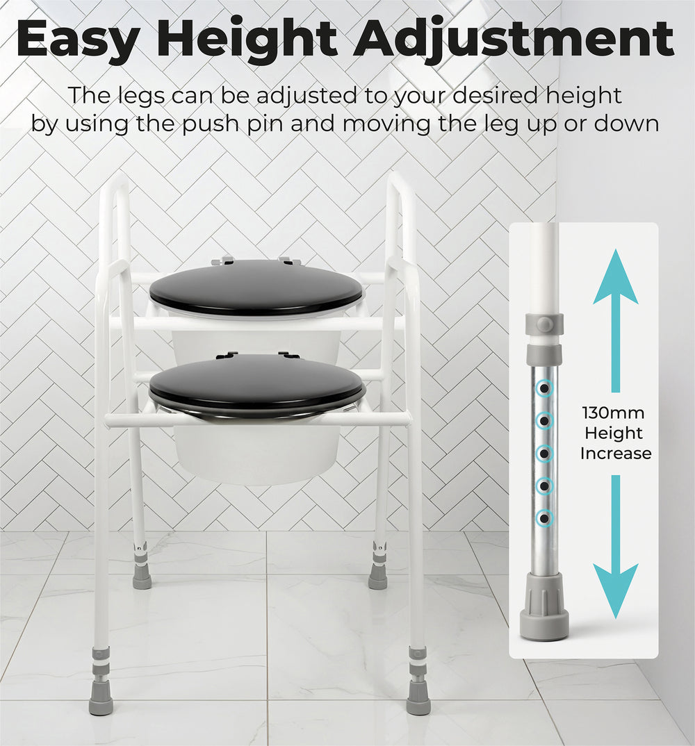Aidapt Solo Skandia Raised Toilet Frame with Seat and Lid VR215