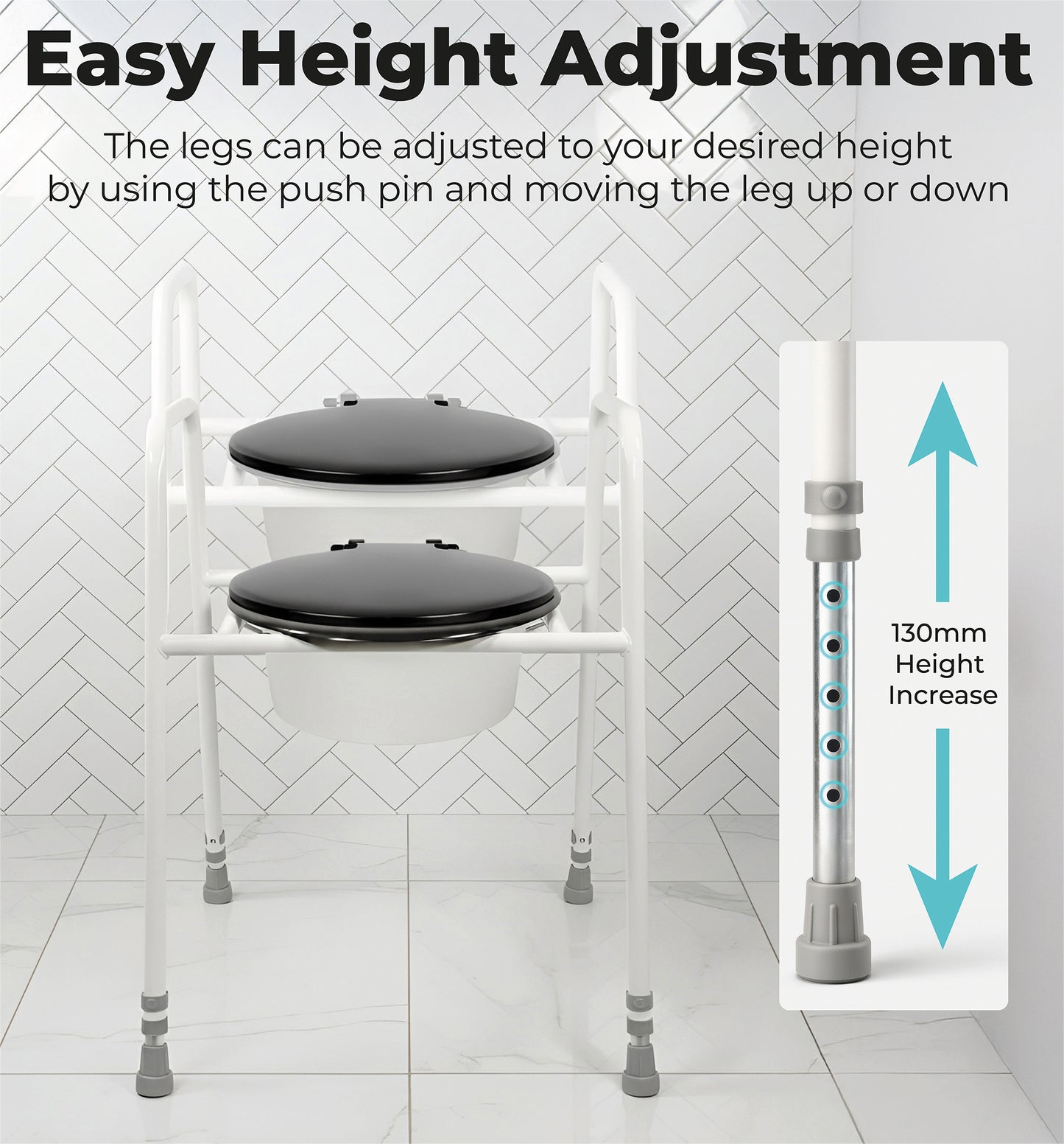 Aidapt Solo Skandia Raised Toilet Frame with Seat and Lid VR215