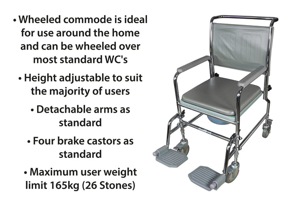 Aidapt VR231X Lenham Transfer Glideabout Mobile Commode Heavy Duty