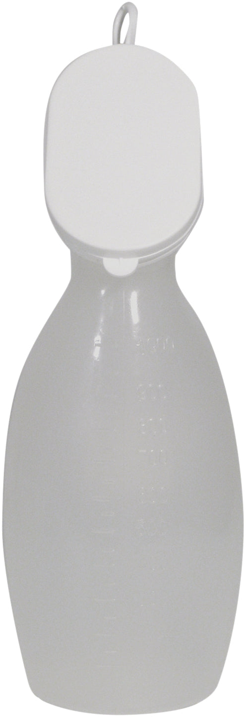 Urinette féminine Aidapt en plastique avec couvercle 1000 ml Sans poignée Réutilisable Lavable VR268AB
