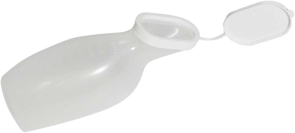 Urinette féminine Aidapt en plastique avec couvercle 1000 ml Sans poignée Réutilisable Lavable VR268AB