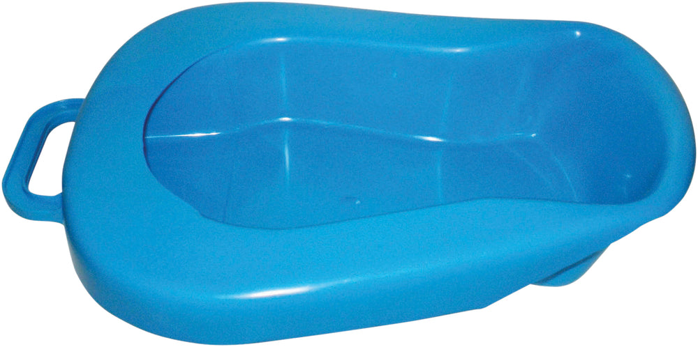 Aidapt Quality Blue Slipper Bed Pan Plastic Sturdy with Lid Handle VR275