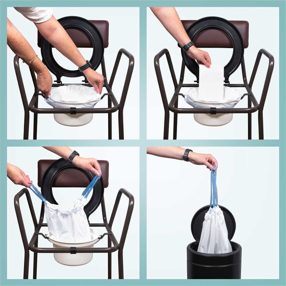 Aidapt VS216CL Commode Bucket Bag Liners Pads Kit Set 50