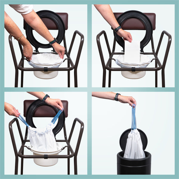 Aidapt VS216CL Commode Bucket Bag Liners Pads Kit Set 50