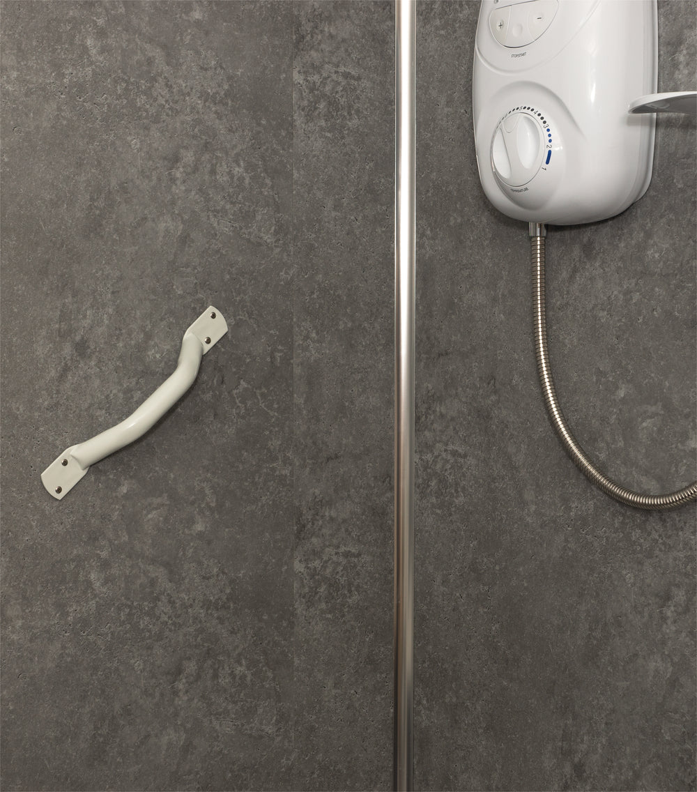 Aidapt Solo Easy Grip Steel Metal Grab Rail Bars Handles Outdoor Indoor Budget White Brown Powder Coated