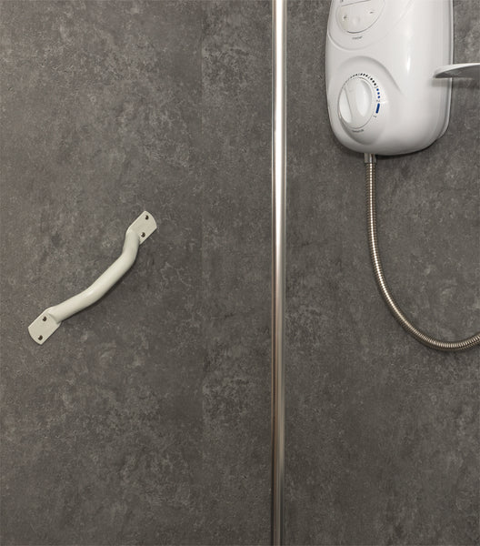 Aidapt Solo Easy Grip Steel Metal Grab Rail Bars Handles Outdoor Indoor Budget White Brown Powder Coated