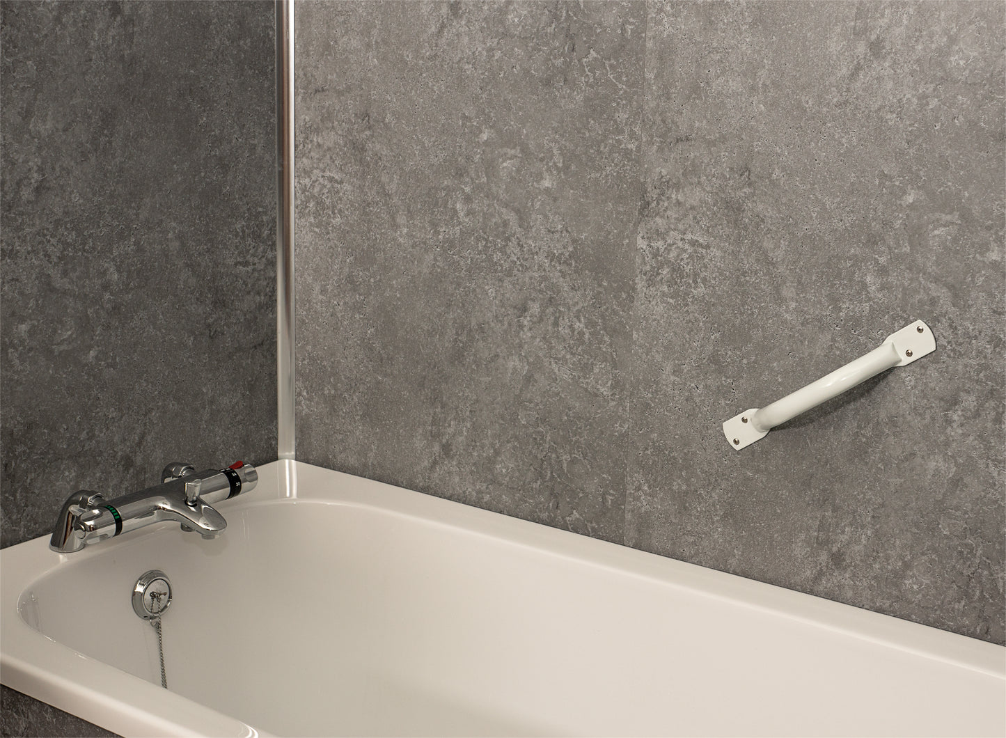 Aidapt Solo Easy Grip Steel Metal Grab Rail Bars Handles Outdoor Indoor Budget White Brown Powder Coated