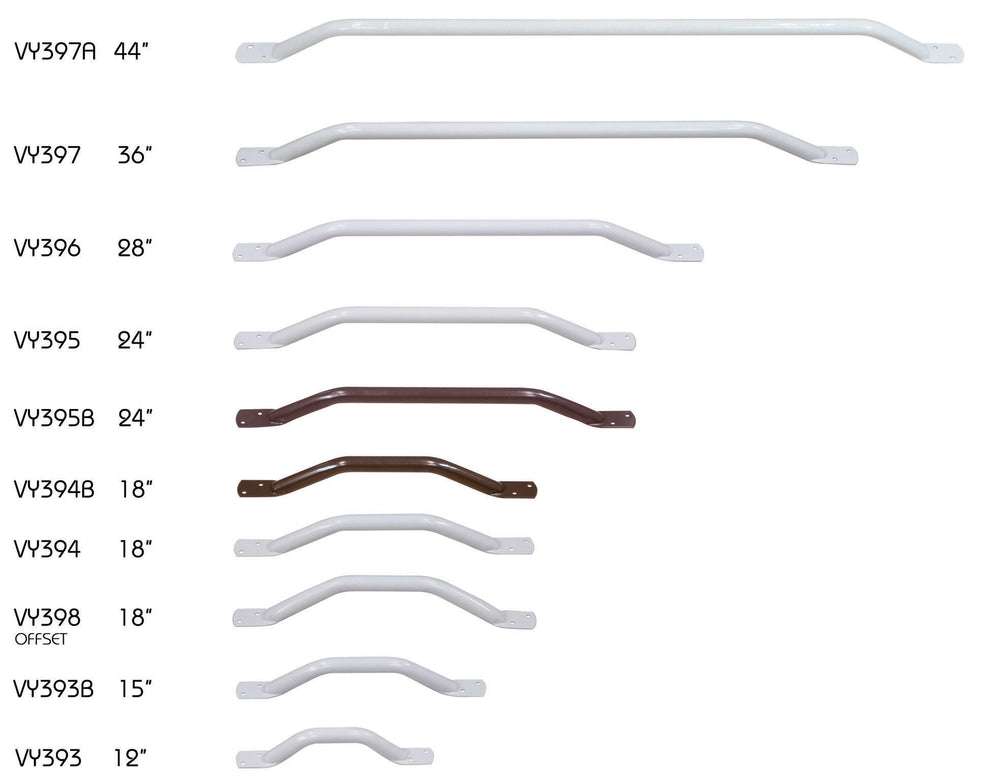 Aidapt Solo Easy Grip Steel Metal Grab Rail Bars Handles Outdoor Indoor Budget White Brown Powder Coated