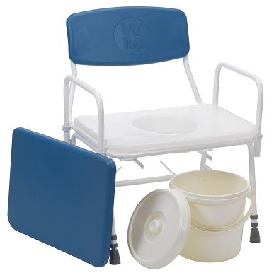 Drive DeVilbiss Belgrave Birstall Commode Bariatrique Fixe Large Robuste Grande avec Seau de 14 Litres Toilettes 190 Blanc Bleu