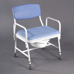 Drive DeVilbiss Belgrave Birstall Stationary Bariatric Commode Wide Heavy Duty Large 14 Litre Potty Toileting 190 White Blue