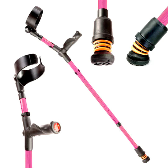 Flexyfoot Closed Cuff Comfort Grip Double Adjustable Single Crutch - CRUTCH-03