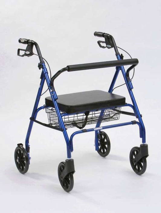 Déambulateur Rollator Bariatrique Robuste et Large à 4 Roues Drive DeVilbiss 10215BL 10215RD Panier et Siège de Remplacement