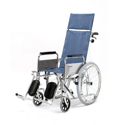 Fauteuil roulant manuel Roma 1710 avec dossier inclinable, repose-pieds inclinables et releveurs