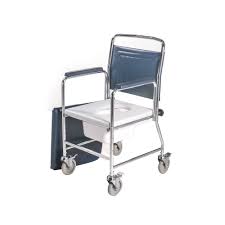 Roma Mobile Wheeled Commode Transfer Chair Glideabout Glide About With Detachable Backrest No footrests 3175/4BC With or without Seatbelt