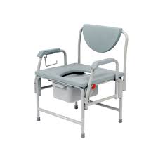 Chaise percée fixe large pour bariatrique Roma Medical robuste grise 3316