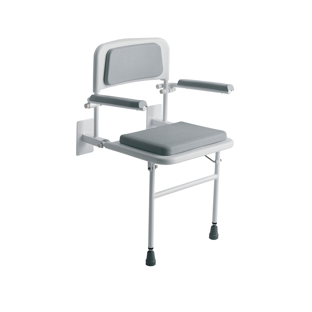Roma Padded Wall Mounted Seat with Arms and Back 4239
