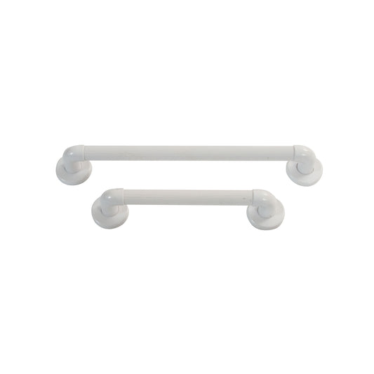 Roma White Plastic Fluted Ribbed Deluxe Grab Safety Rail Bar for Bathroom Toilet 4257 12" 18" 24"