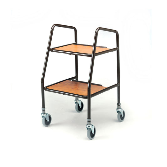 Roma Adjustable Height Trolley with Wooden Trays Mobile Wheeled Dining Walking Aid 5635