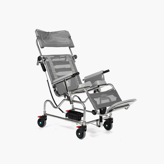 Fauteuil de douche à transfert en maille Osprey Timo électrique à inclinaison dans l'espace 981E
